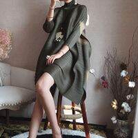 [COD] Miyake Pleated 2023 Turtleneck Loose Fashion Designer Abayas Clothing