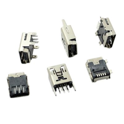 10Pcs Mini USB Type B 5-Pin Female Socket Vertical / Horizontal DIP Jack Connector For Tail Charging Electrical Connectors