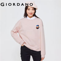 GIORDANO Women LinXia Series Sweatshirts Magic Girl Print Fleece-Lined Sweatshirts Crewneck Fashion Casual Sweatshirts 99393269