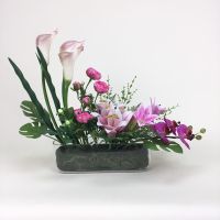 แจกันดอกไม้ประดิษฐ์ สไตล์โมเดิร์น Artificial mixed flower arrangement modern style