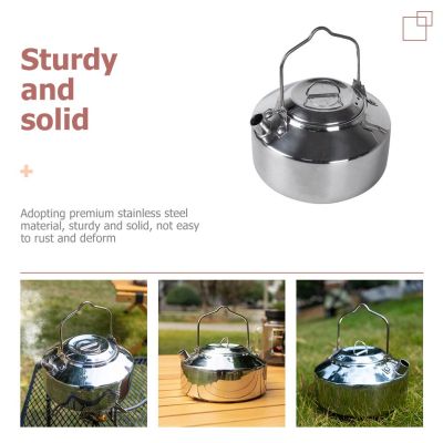 ：《》{“】= Kettle Camping Tea Pot Water Camp Portable Whistling Teapot Steel Stainless Coffee Hiking Kettles Boiling Stovetop Outdoor