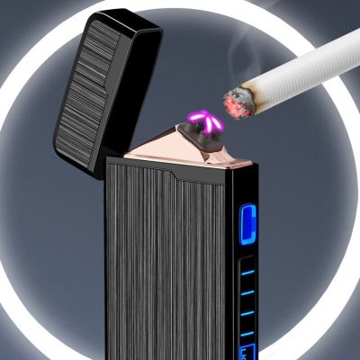 ZZOOI USB rechargeable arc lighter windproof smokeless touch induction plasma electric lighters smoking accessories electronic gadgets