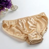 100 Silk Lace Panties Female Antibiotic Womens Low-Waist Briefs Sweat Absorbing Breathable