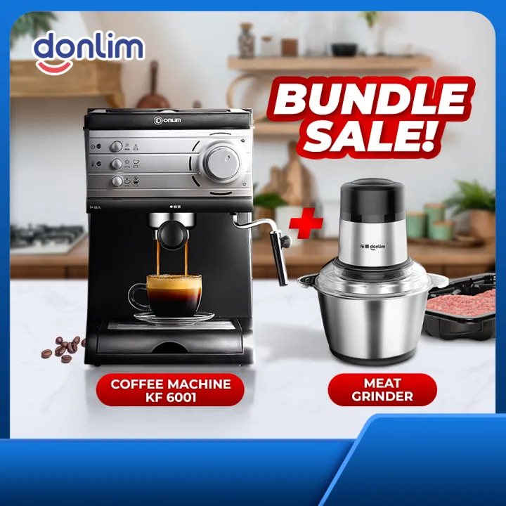[Cafe Bundle] Donlim Coffee Maker Machine KF6001 + Donlim Meat Grinder