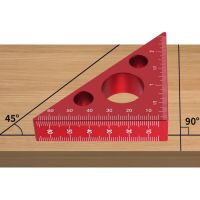เมตริกสามเหลี่ยม4590องศาขนาดแม่นยำมุมไม้บรรทัดอลูมิเนียมหนาความสูงไม้บรรทัดมัลติฟังก์ชั่เครื่องมืองานไม้