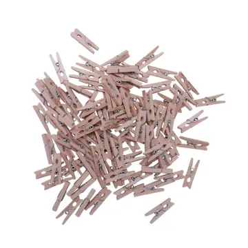 100pcs Wooden Clothespins Small Picture Clips Photo Paper Peg Pin Craft  Clips for Crafts Decoration, Hanging Photo ( Black )