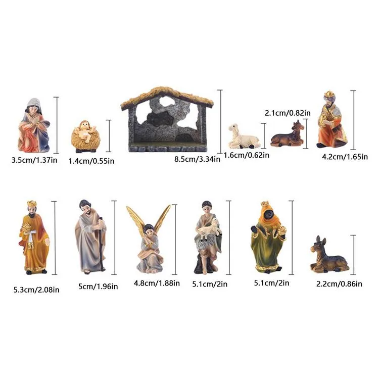 TOETOL Manger for Nativity Set for Inside Resin Scale Holy Family Nativity  Stable Creche Desk Tabletop Home Decor Collectable Christmas Decorations 7  inch 