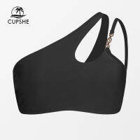 CUPSHE One Shoulder Tank Bikini Top Only สําหรับผู้หญิงเซ็กซี่ Cutout ถอดเสื้อกล้ามบุนวม 2023 ชายหาดแยกชุดว่ายน้ําชุดชั้นใน