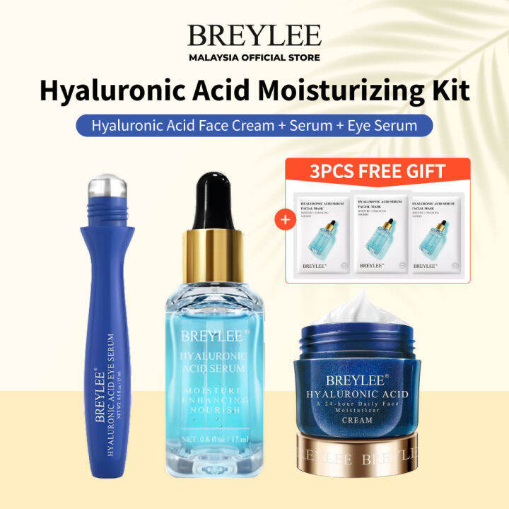 BREYLEE Hyaluronic Acid Set Face Cream Mask Eye Serum Dry Rough