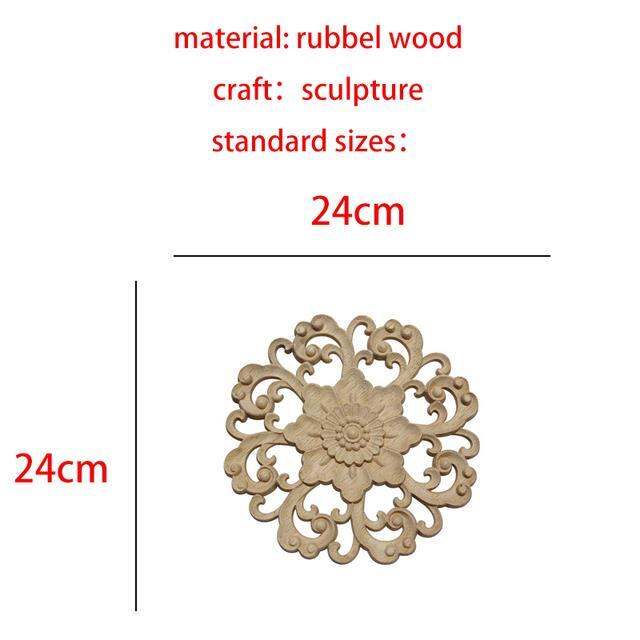 new-round-wood-applique-round-flower-exquisite-carving-natural-wood-appliques-corner-appliques-frame-wall-furniture-decoration