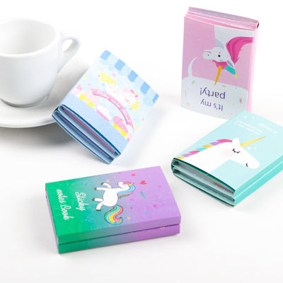 น่ารักการ์ตูนยูนิคอร์น 6 แผ่นพับเลเซอร์ N ครั้ง Sticky Notes Memo Notepad บุ๊คมาร์คของขวัญเครื่องเขียน-Yrrey