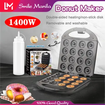 Mini Donut Maker, Mini pancakes maker Machine for Breakfast,1400W Non-Stick  Donut Maker Machine for Makes 16 Doughnuts,cake machine, Snacks Donut