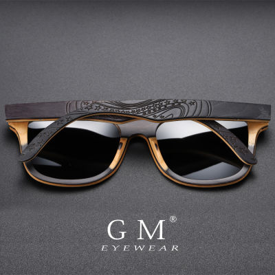 GM nd Designer wood Sunglasses New Men Polarized Black Skateboard Wood Sunglasses Retro Vintage Eyewear Dropshipping S5832