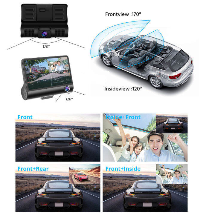 f6-dvr-รถกล้องหน้ารถ3แชนเนล-hd-4-หน้าจอ-lcd-เลนส์มุมกว้าง170-กันน้ำกล้องมองหลังการตรวจจับการเคลื่อนไหวมองเห็นกลางคืนจอดรถ1080p-เครื่องบันทึกวีดีโอ24h