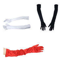 21" Womens Long Arm Satin Elbow Gloves for Party Wedding Costume