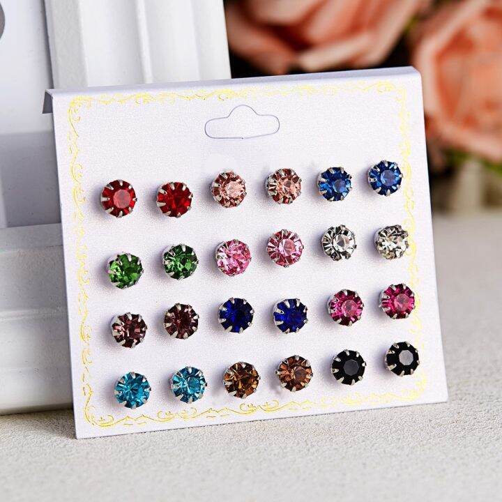 12-pairs-set-combination-stud-earrings-fashion-korean-imitation-zircon-earring-pearl-diamond-ear-gifts-factory-wholesale