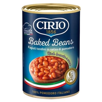 Premium import🔸( x 1) CIRIO Baked Beans 420 g. ถั่วขาวอบในซอสมะเขือเทศบรรจุกระป๋อง - CI56