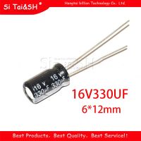 50PCS Higt quality 16V330UF 6*12mm 330UF 16V 6.3*12 Electrolytic capacitor