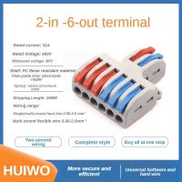 2 In 6 Out Copper Terminal SPL-62 Press Type Quick Branching Connector For Wire Connection