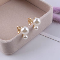 JIOFREE Simulated Pearl Statement Clip on Earrings Women Wedding Party no pierced Earrings Maxi Jewelry Love Christmas Gift