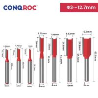 ก้าน6มม. ตัดตรงชุดดอกเร้าเตอร์7-แตกต่างกัน-ขนาด Dia. 3amp;3.96amp;4.76amp;6.35amp;7.96amp;9.52amp; ชุดคัตเตอร์การกัดไม้12.7มม.