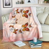 New Style Butterfly Blanket 3D Printing Children Adult Soft Blanket Sofa Bed Couch Travel Teenager Student Blanket Lightweight King Size