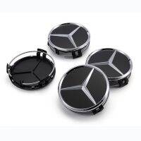 LCX ฝาปิดกระทะล้อศูนย์ล้อรถ75มม. 4ชิ้นสำหรับล้อ Mercedes-Benz ป้ายแต่งรถ Hubcap