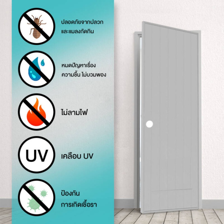 ประตู-pvc-สีเทา-80-180-ซม-รุ่นหนา-slv1-เคลือบ-uv-เจาะลูกบิด-บานทึบ-พร้อมวงกบ-อุปกรณ์ครบชุดพร้อมติดตั้ง