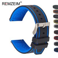 REMZEIM Soft Silicone Quick Release Watchband Strap 20mm 22mm 24mm Universal Rubber Colorful Replacement Bracelet Band