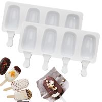 hot【cw】 4/8 Cell Silicone Mold Pop Maker Popsicle Fruit Juice Freezer Tray Chocolate