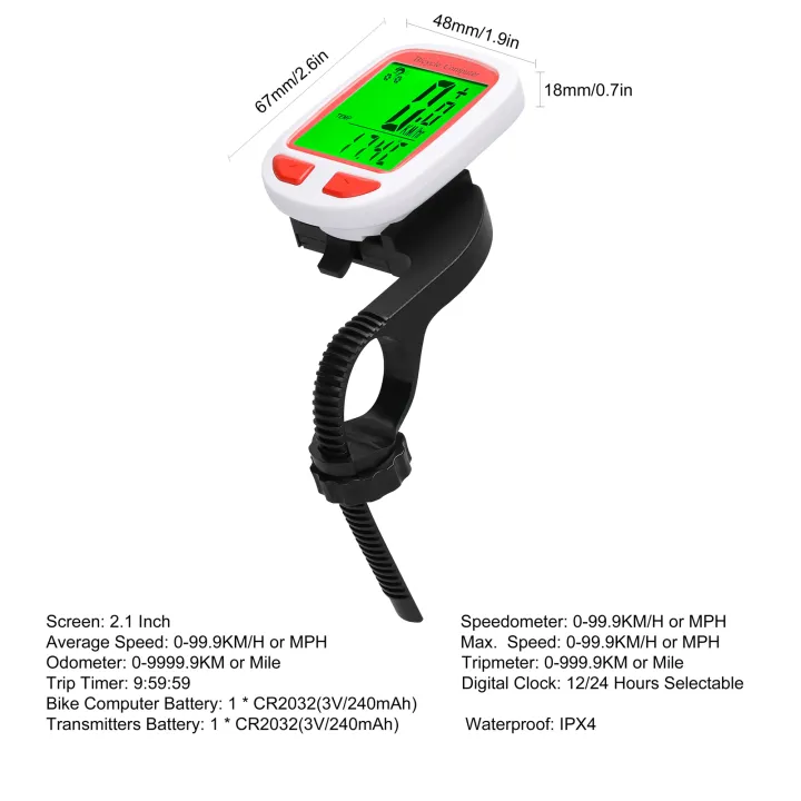 คอมพิวเตอร์ไม่มีสาย-led-ดิจิตอลเครื่องวัดระยะทางที่ผ่านวัดความเร็วจักรยานจักรยาน-คอมพิวเตอร์อเนกประสงค์กันน้ำมีไฟแบคไลท์สแกนปลุกอัตโนมัติสำหรับจักรยานเสือหมอบเสือภูเขา