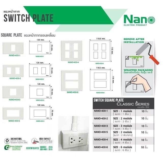 nano-หน้ากาก-6-ช่อง-4x4-ขอบเหลี่ยม-รุ่นใหม่-หน้ากาก-6-ช่อง-สีดำ