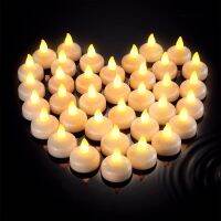 12/24Pcs Floating LED Tea Light Flicke Electronic LED Candle Battery Powered Floating On Water Tealight For Wedding Party Decor