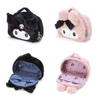 Kawaii Sanrio Plush Bag Kuromi Cosmetic Bag Makeup My Melody Storage Pouch Tote Coin Purse Plushies Handbag Toy Xmas Gifts Girls
