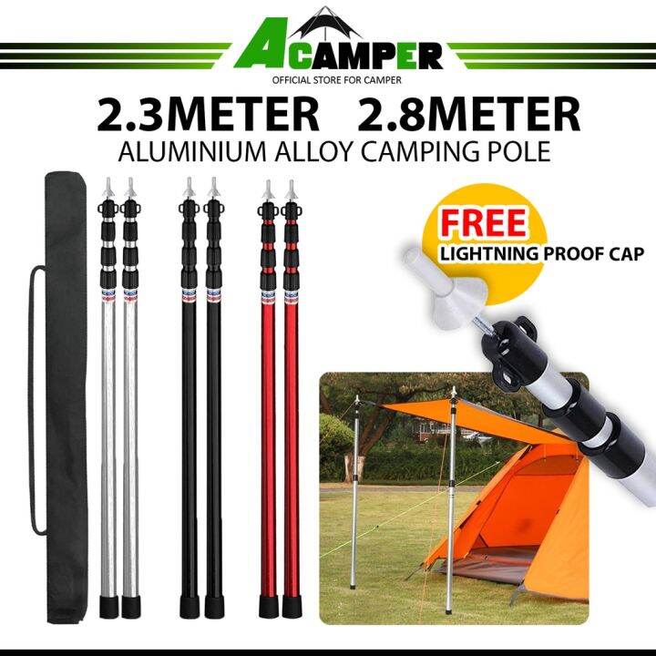 Adjustable Camping Tent Pole Rod Flysheet Pole Tent Support Stick ...