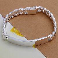 Charm 925 stamped silver design noble pretty 10MM Mens chain Jewelry fashion Geometric Bracelet free shipping factory price