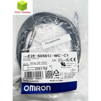 ของแท้ พร้อมส่ง จากไทย E2E-S05S12-WC-C1 Inductive Barrel-Style Proximity Sensor, NPN 1.2 mm Detection M5 ไฟ10-30vdc สายยาว 2เมตร