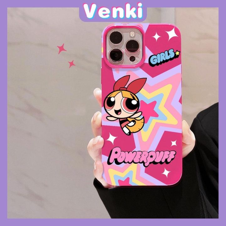 venki-สำหรับ-iphone-เคส-สีแดงมันวาว-เคสกันกระแทกกล้องตัวการ์ตูนน่ารักเข้ากันได้กับ-14-13-max-12-xr-7-8plus