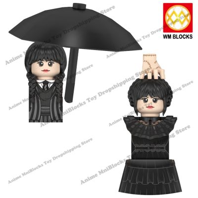 WM Blocks WM2574 WM2575 Wednesday Addams Movies Anime Bricks Mini Action Toy Figures Kids Educational Assemble Toys Dolls Gifts