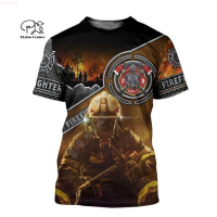 NEW (สต็อกเพียงพอ) 2023 shirt men new fashion hoodie 3d printed firefighter firemen t tees shorts sleeve apparel unisex 2023 casual streetwear-4size has xs-4xl coolคุณภาพสูง size:S-5XL