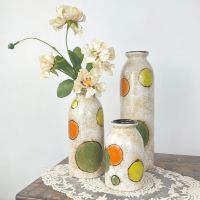 【LZ】✵✲✹  Conjunto de vasos de flores de cerâmica pintados à mão arranjo de flores decoração de casa vintage decoração de mesa