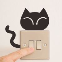 Cute Cat Switch Stickers For Home Decoration Kitten Animal Mural Art Diy Kids Room Wall Decals Wall Stickers Decals