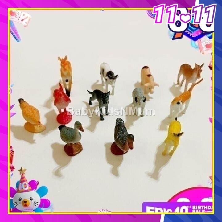 Montessori Animal Match Miniature Farm Animal Toy Figurines with