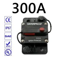 Circuit Breaker Fuse Audio Holder 30A-300A Manual Switch 12-48V DC For Car Boat IP67 Manual Reset Switch Black Quality Materials Breakers Load Centers