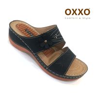 OXXO รองเท้าเพื่อสุขภาพ ส้นเตารีดแบบสวม งานเย็บมือทนทาน สวมใส่สบาย น้ำหนักเบามาก1A6155