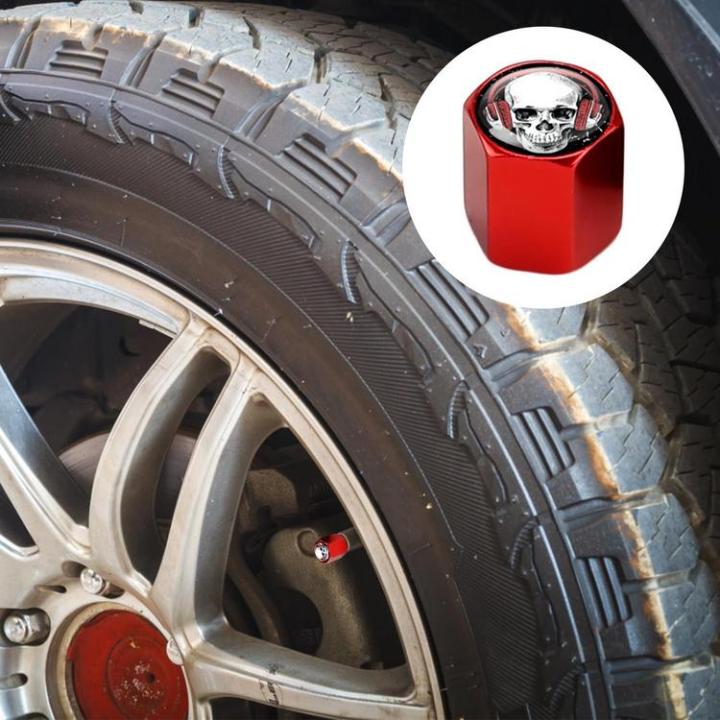 valve-stem-caps-aluminum-alloy-skull-shape-car-valve-caps-4pcs-universal-rustproof-tire-accessories-for-auto-car-automotive-truck-vehicle-useful