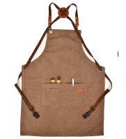 Canvas Apron Cross Catering Cafe Nail Shop Ironing And Dyeing Specialist Waterproof Oil Resistant Aprons