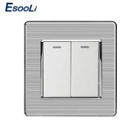 hot！【DT】 Esooli 2 Gang 1 Way Luxury / Wall Interruptor Panel 110 250V