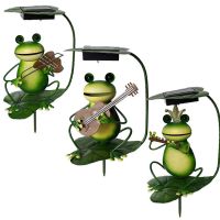 Solar Garden Plug-in Light, Literary Frog Iron Art Light Spring Style Light for Courtyard Patio and Garden Decor Au19 21