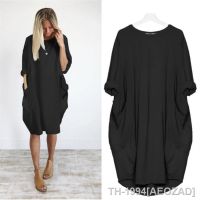 ℡► Vestido de maternidade para gestantes manga longa vestidos soltos roupas gravidez casual diário saia outono